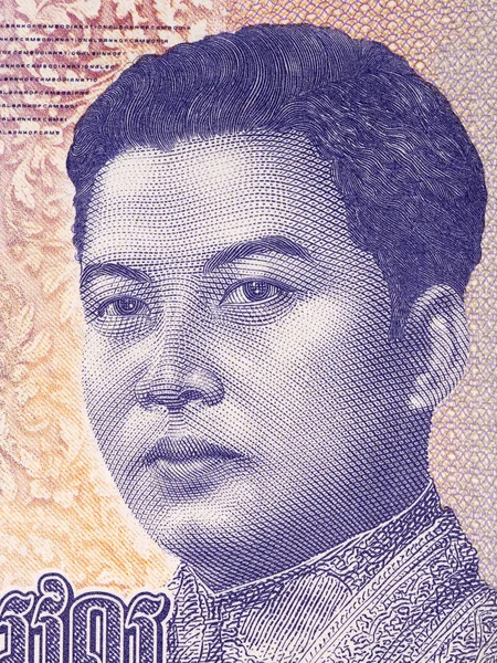 Kung Norodom Sihanouk Ett Porträtt Kambodjanska Pengar — Stockfoto