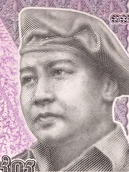 Rei Norodom Sihanouk Retrato Dinheiro Cambojano — Fotografia de Stock