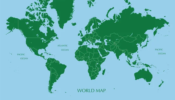 World Map Mercator Projection Boundary Line — Stock Photo, Image