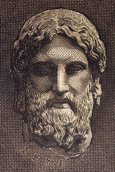 Zeus Retrato Del Dinero Griego — Foto de Stock