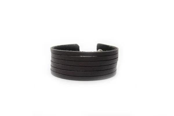 Bracciale Nero Sfondo Bianco — Foto Stock