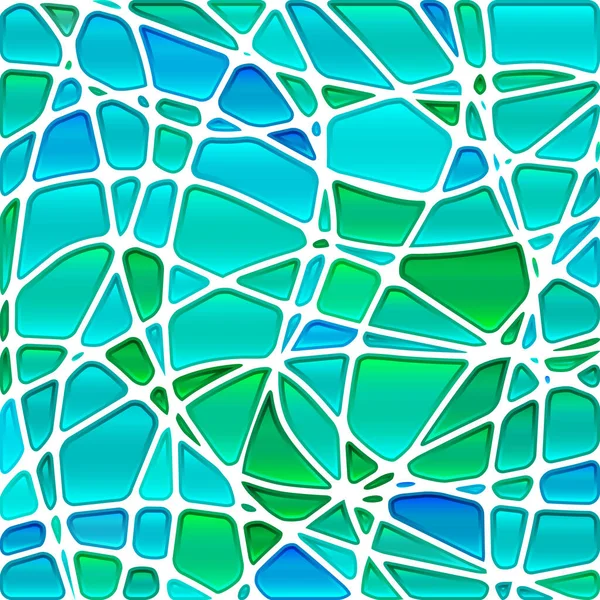Abstraktní Vektor Mozaika Barevného Skla Pozadí Modrá Zelená — Stock fotografie