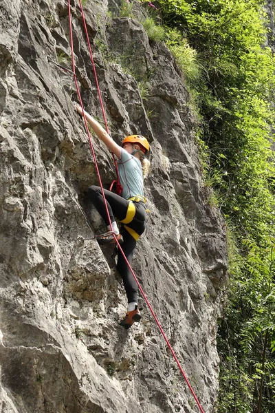 Filles Dans Sport Escalade — Photo