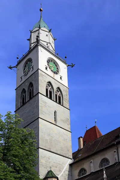 Věž Minster Svatý Nicholas Overlingen Jezeře Constance — Stock fotografie
