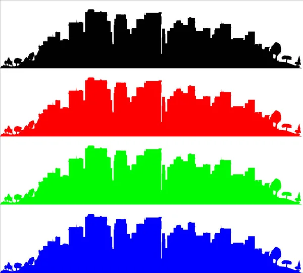 Der Rand Einer Stadt Mit Bäumen Und Schwarz Rot Grün — Stockfoto