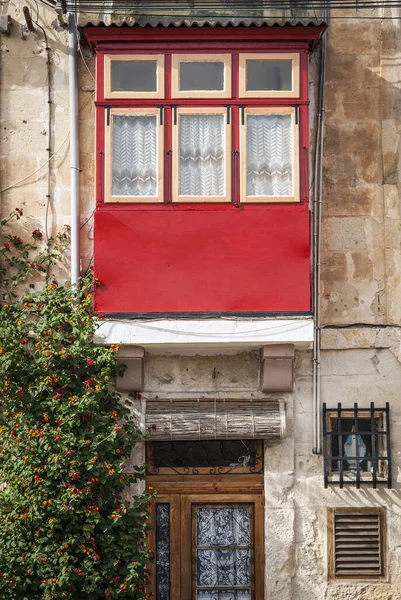 Traditional House Window Architecture Detail Valletta Old Town Malta — Stock Photo, Image