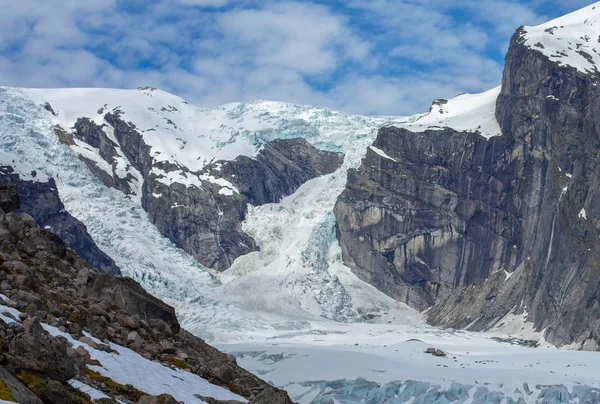 Gletscher Auf Dem Berg Felsige Berge — Stockfoto