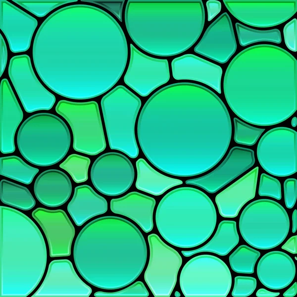 Astratto Vettore Vetrate Mosaico Sfondo Cerchi Verde Acqua — Foto Stock