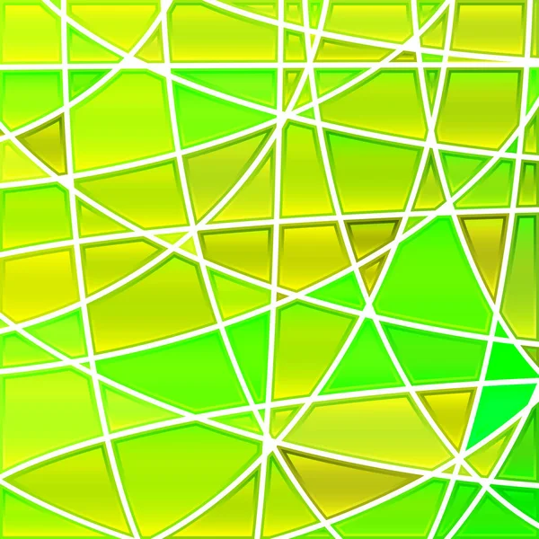 Vetor Abstrato Fundo Mosaico Vidro Manchado Verde Amarelo — Fotografia de Stock