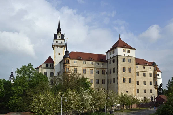 Zamek Hartenfels Łabie Torgau — Zdjęcie stockowe