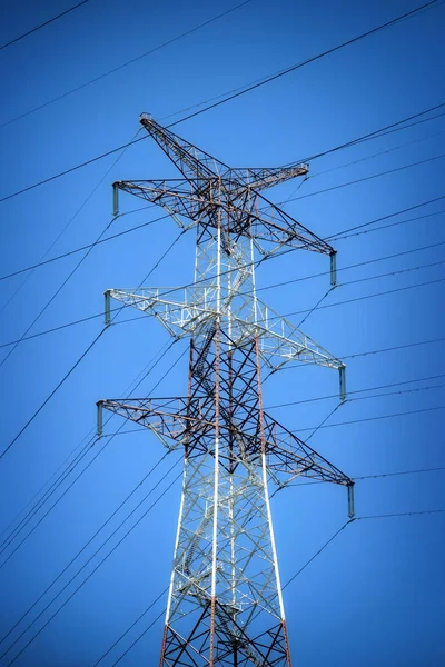 Obraz Metalowej Wieży Power Lines — Zdjęcie stockowe