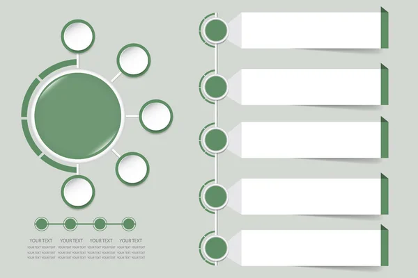 Etichette Infografiche Moderne Come Cerchio Ombra Sbiadita Colore Verde Con — Foto Stock