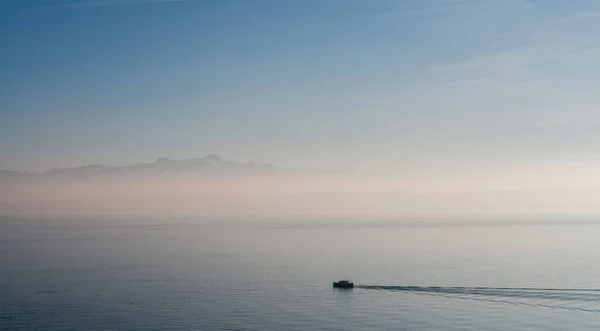Jezioro Bodeńskie Mgle Zimowej — Zdjęcie stockowe