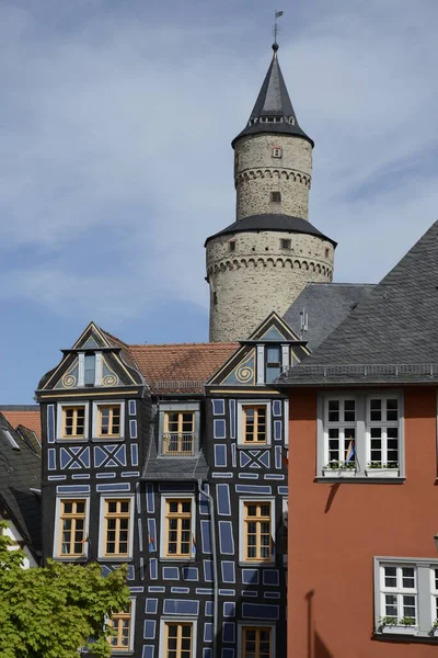 Domy Wieże Wiedźmy Idstein Taunus — Zdjęcie stockowe