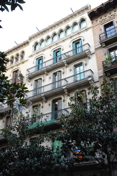 Barcelona Hermosa Fachada Del Antiguo Edificio —  Fotos de Stock