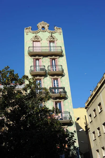 Barcelona Schöne Fassade Eines Alten Gebäudes — Stockfoto