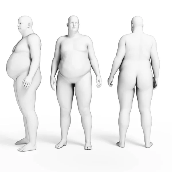 Rendered Illustration Some Overweight Men — Stockfoto