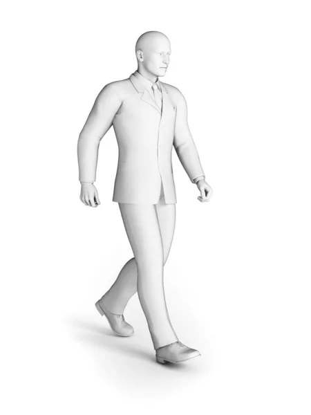 3D描绘了一个白人商人 — 图库照片