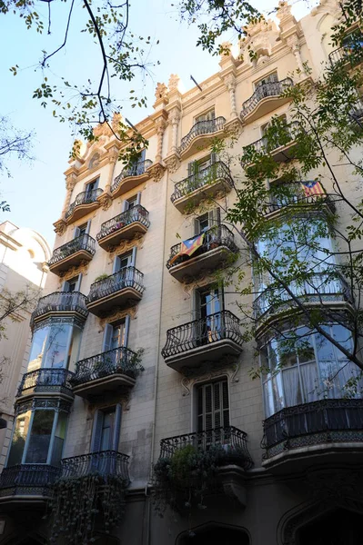 Barcelona Bela Fachada Edifício Antigo — Fotografia de Stock