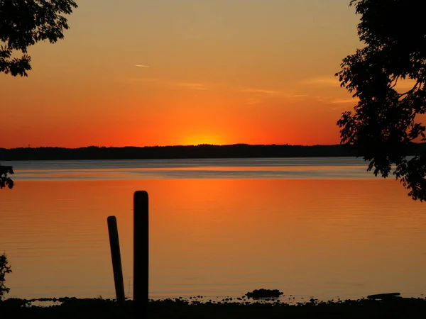 Kväll Vacker Solnedgång Himmel — Stockfoto