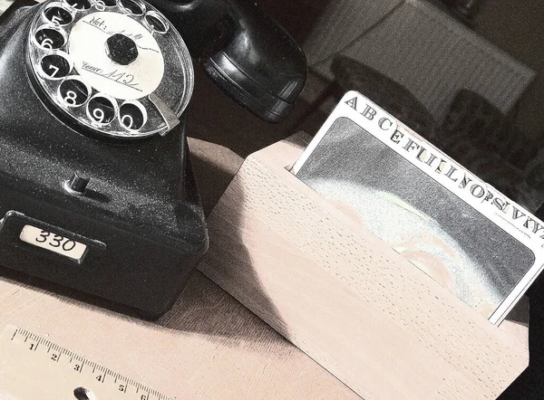 Alte Vintage Kamera Mit Schwarz Weiß Foto — Stockfoto