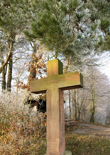 Vista Panorâmica Crucifixo Cristão — Fotografia de Stock