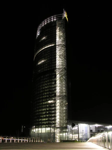 Sede Central Post Bonn Por Noche — Foto de Stock