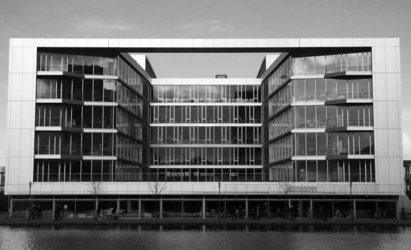 One Shaped Office Buildings Duisburg Inner Harbour — Stock Photo, Image