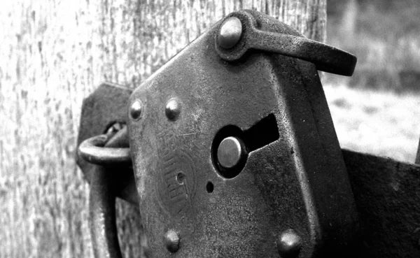 Old Rusty Metal Door Black Background — Stock Photo, Image