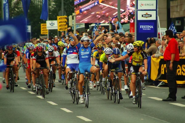 Competição Bicicleta Torno Altstadtring Nuremberg Italiano Giorgia Bronzoni Ganha — Fotografia de Stock