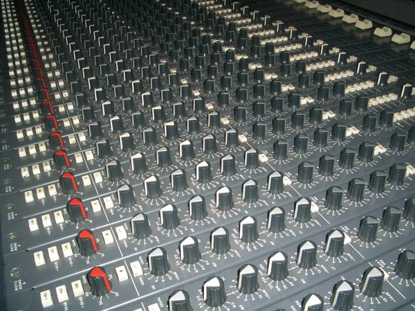 Pannello Controllo Del Mixer Sonoro — Foto Stock