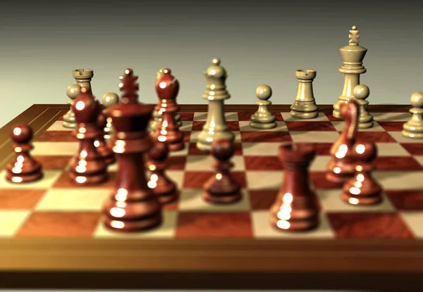 Šachový Stůl Sportovní Hra — Stock fotografie