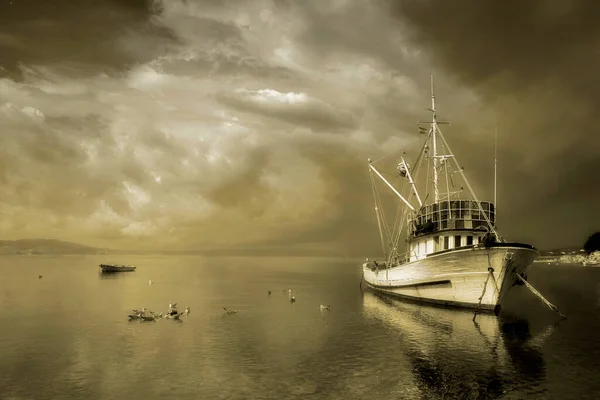 Adriatiska Havet Vattensamling Som Skiljer Den Italienska Halvön Från Balkanhalvön — Stockfoto