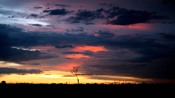 Večerní Malebné Nebe Západu Slunce — Stock fotografie