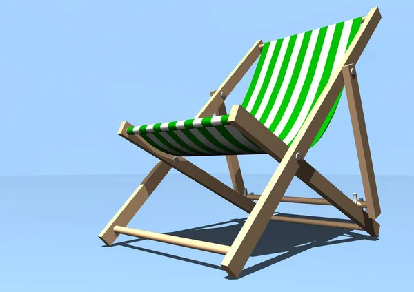 デッキチェアと椅子がビーチにあり — ストック写真