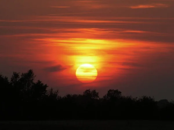 Noite Cênica Pôr Sol Céu — Fotografia de Stock