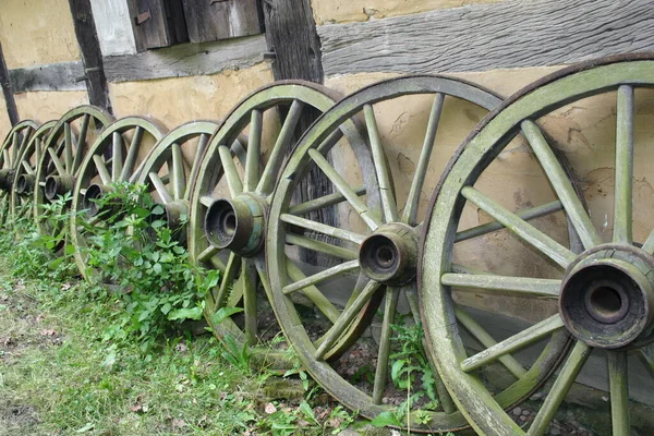 Roda Velha Vagão Madeira — Fotografia de Stock