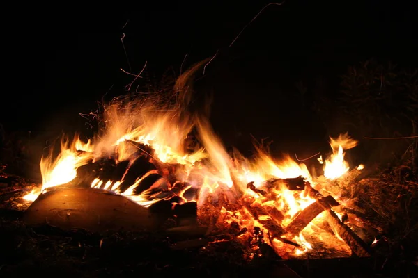 Tábortűz Égő Tűz Láng — Stock Fotó