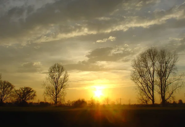 Noite Cênica Pôr Sol Céu — Fotografia de Stock