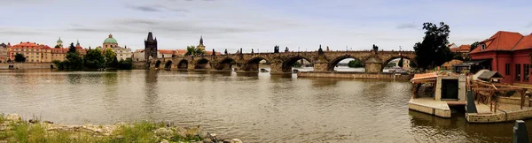 Created July 2005 Prague Banks Vltava River Compiled Total Pictures — Stock Photo, Image