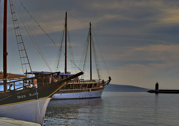 Nel Porto Krk Isola Croazia — Foto Stock