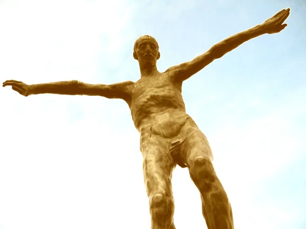 Estátua Último Homem Resselpark Karlsplatz Vienna — Fotografia de Stock