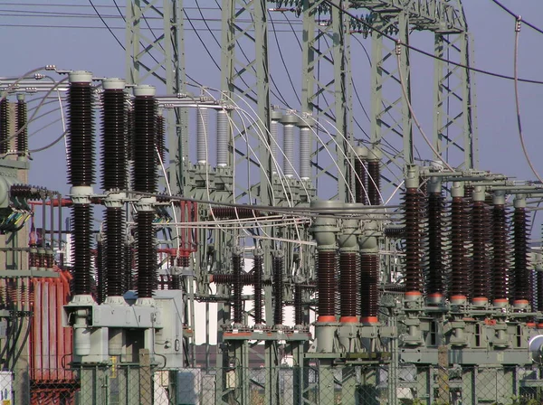 Comunicación Transmisión Torre Línea Eléctrica — Foto de Stock