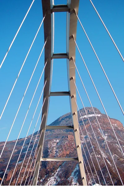 Panoramic View New Pfattner Bridge — Stock Photo, Image