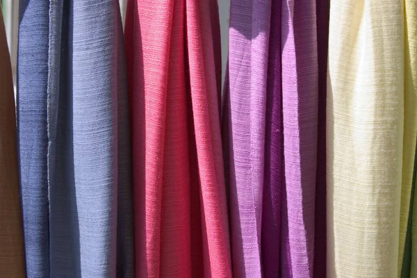 Textura Tecido Seda Colorida — Fotografia de Stock