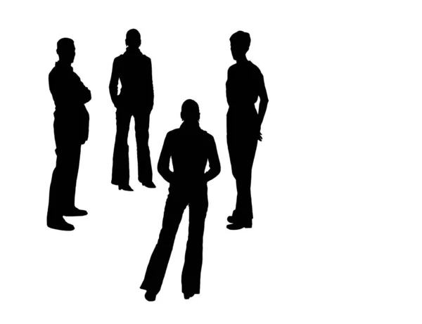 Vector Silhouette Woman Black Silhouettes — Stock Photo, Image