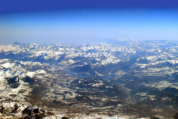 Flug Über Die Französischen Alpen — Stockfoto