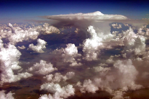 View of a bizarre cloud formation captured during a flight over the Andes