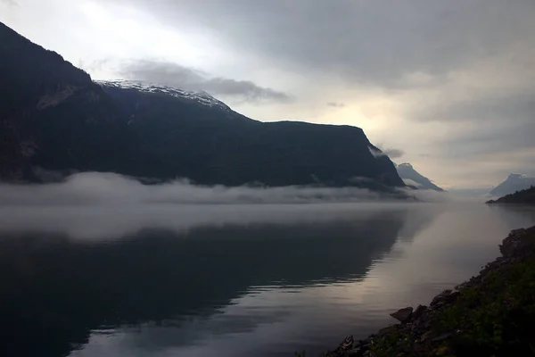 Norwegia Tle Krajobrazu — Zdjęcie stockowe