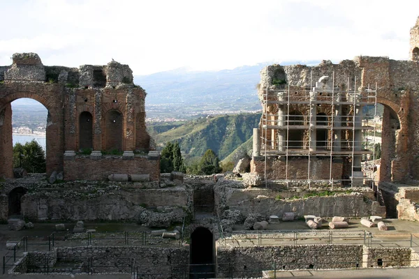 Goethe Called Teatro Greco Most Beautiful Theatre World Here Mount — Stock Photo, Image